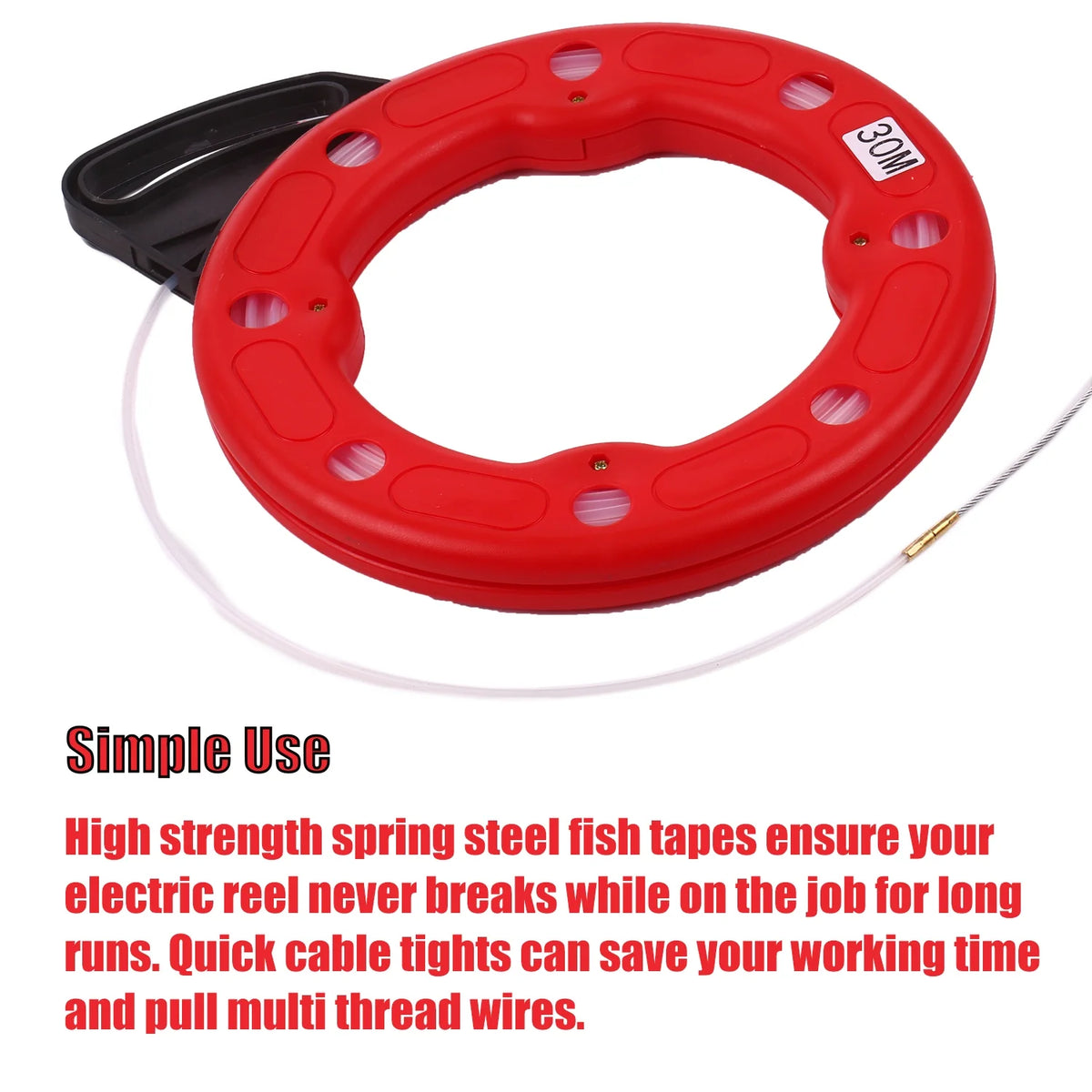 Fiberglass Fish Tape Reel Puller with Impact Case E864249