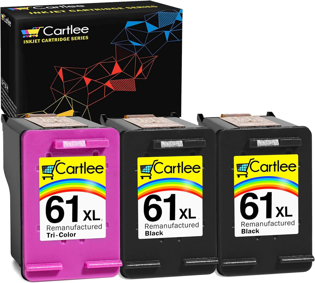 3 Pack 61XL High Yield Ink Cartridges Black & Color H5413