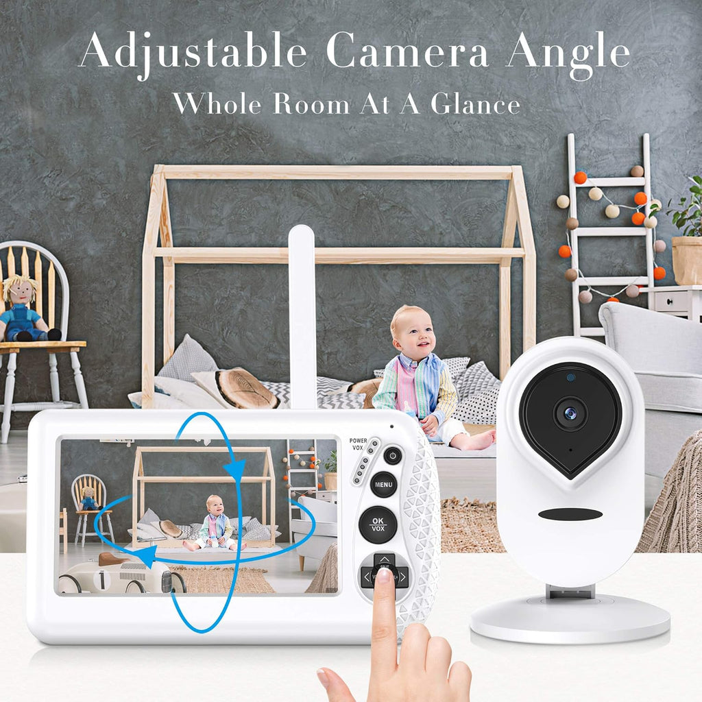 4.3 1080P HD Split-Screen Video Baby Monitor with 2 Cameras and Audio I544