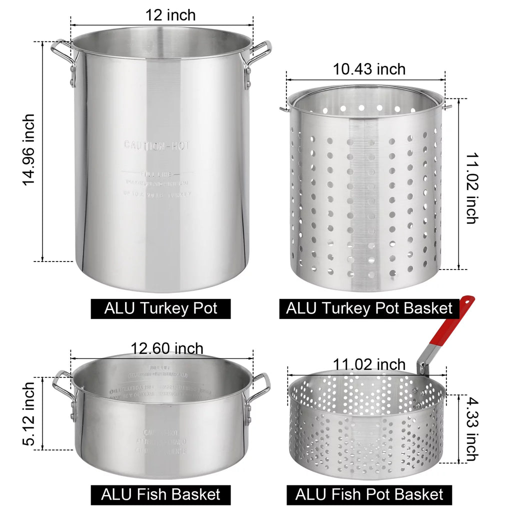 30QT Propane Outdoor Fryer 4 Piece Set 54000BTU S9684