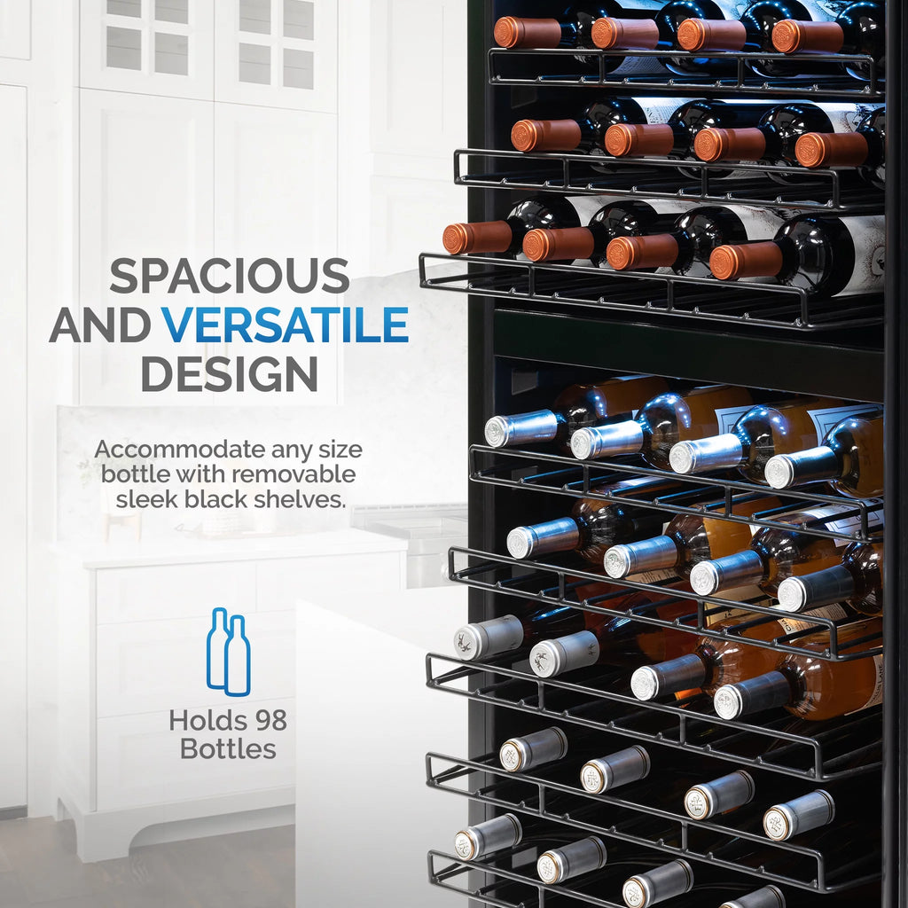 98 Bottle Dual Zone Stainless Steel Wine Refrigerator G29429
