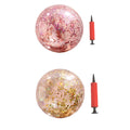 2pcs Glitter Sequin Beach Balls Inflatable PVC Ball Toys with Pumps M51698