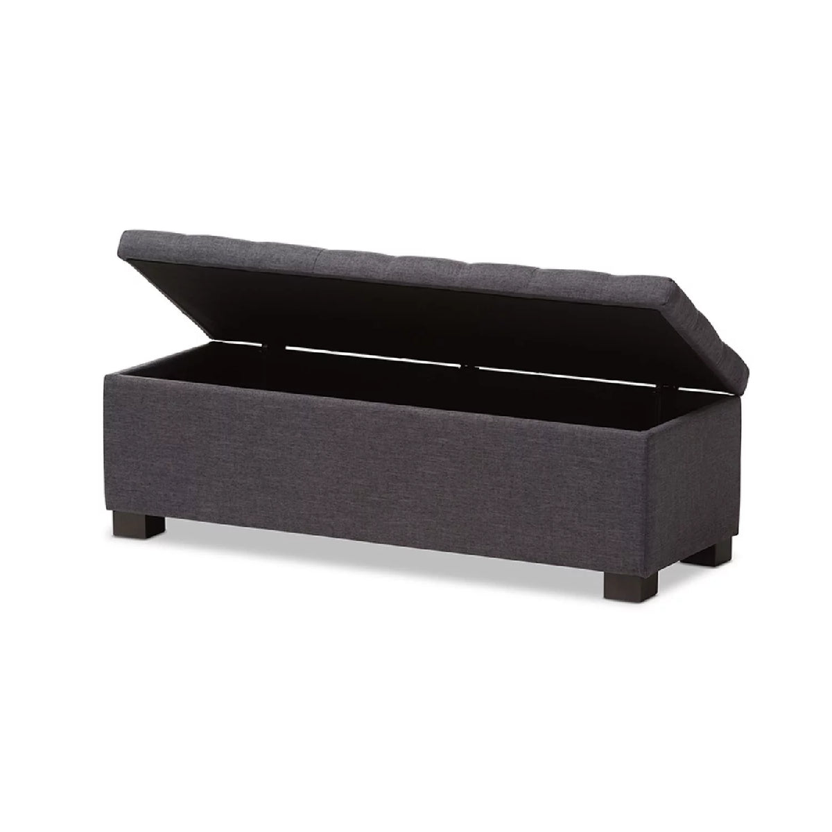 Dark Grey Fabric Storage Ottoman Bench C7451