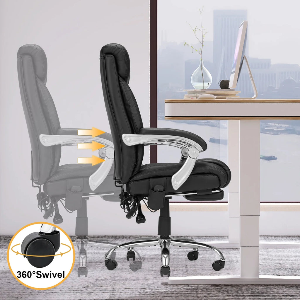 Black Ergonomic Office Chair with Lumbar Support and Massage B411966