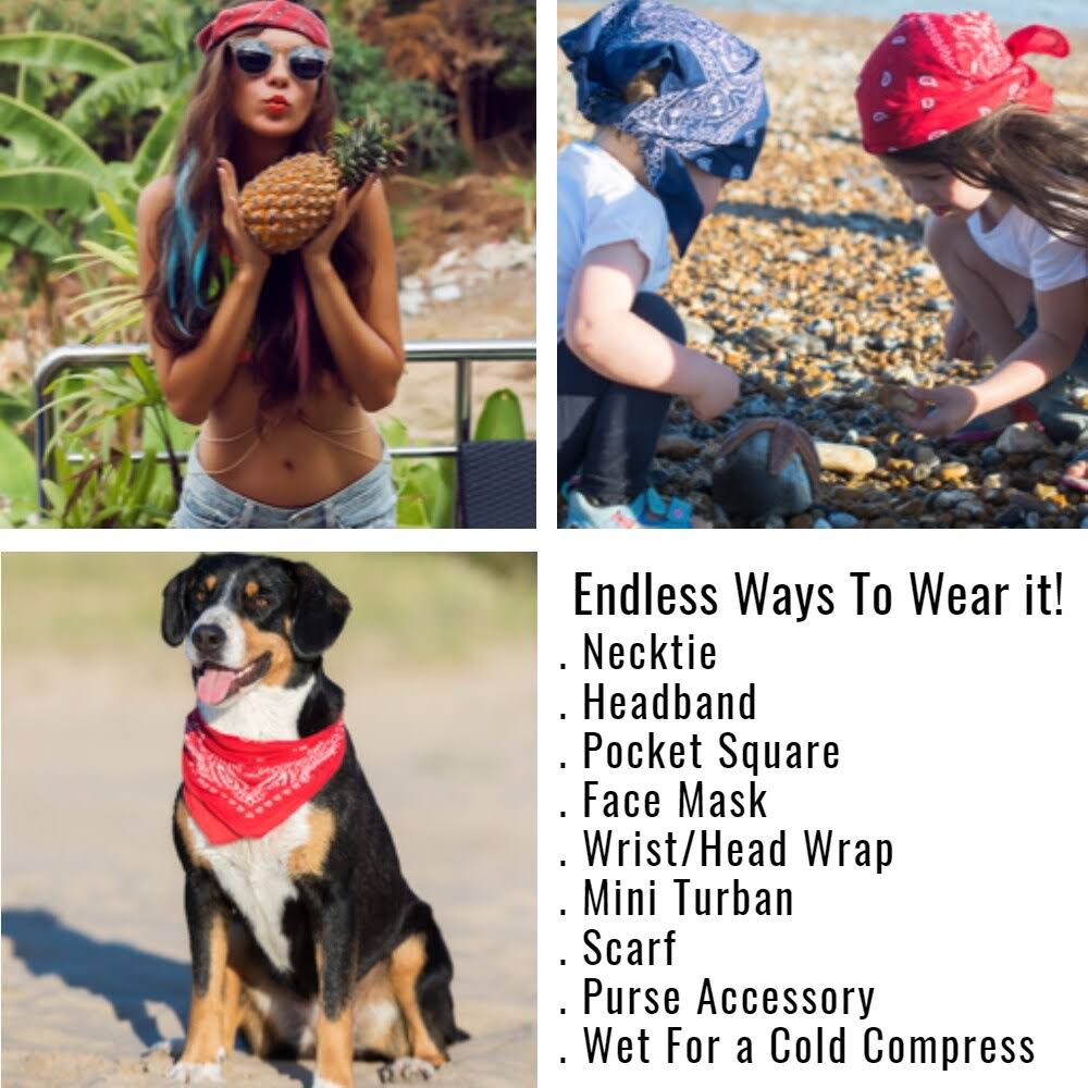 96 Pc 100% Cotton Double Sided Bandanas (Black) G3548