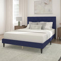 Gray Diamond Tufted Upholstered Queen Platform Bed E525164