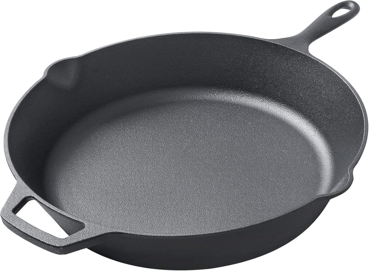 Pre-Seasoned Cast Iron 15 Dual Handle Frying Pan B884