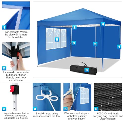 10x20 Pop Up Canopy Tent with 6 Sidewalls White W31979