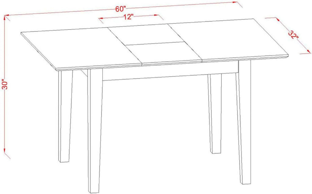 Rectangle Dining Table Top with Leaf 32 By 60-Inch F99714