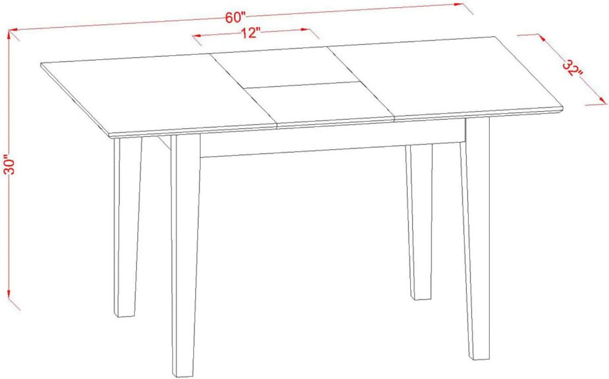 Rectangle Dining Table Top with Leaf 32 By 60-Inch F99714