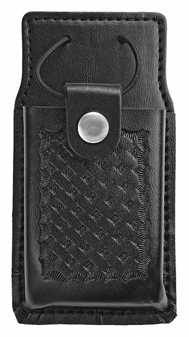 Black Synthetic Leather Radio and Phone Pouch F184443
