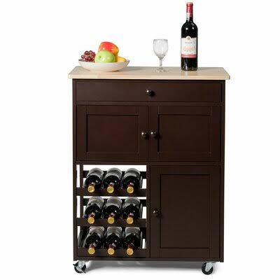 Red Rolling Trolley Bar Cart O553
