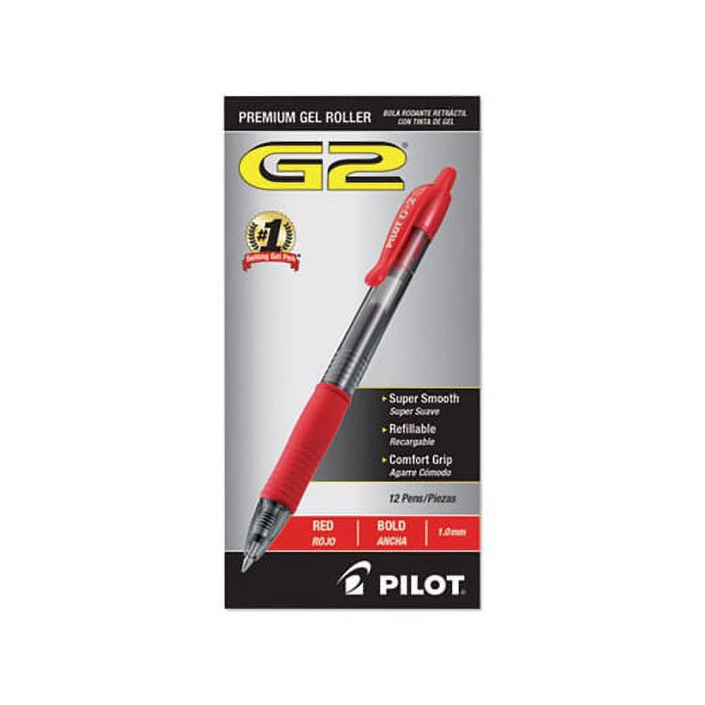 Retractable Gel Pen 1mm Red Ink Dozen K66086