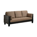 Brown Upholstered Sofa Bed with 2 Ottomans J419