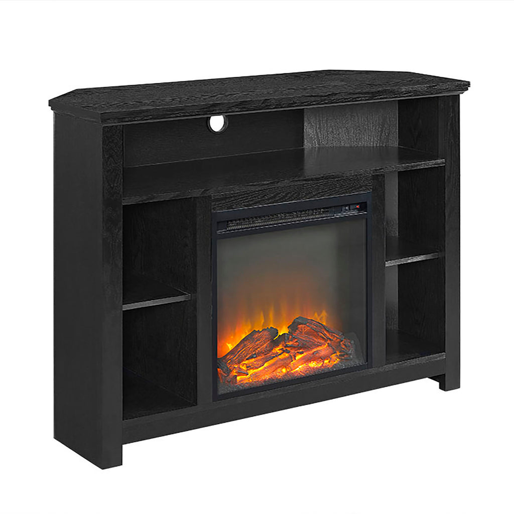 Black Tall Corner Fireplace TV Stand C222827
