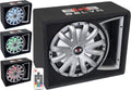 Single 12-inch 750W Loaded Ported Car Subwoofer with Multi-Color LED and Remote F73638
