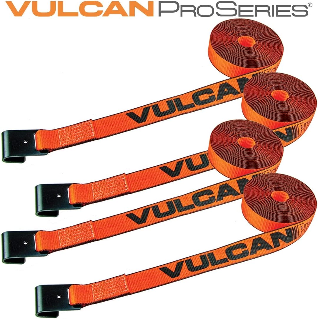 2 Inch x 27 Foot Winch Strap with Flat Hook, 4 Pack V32854