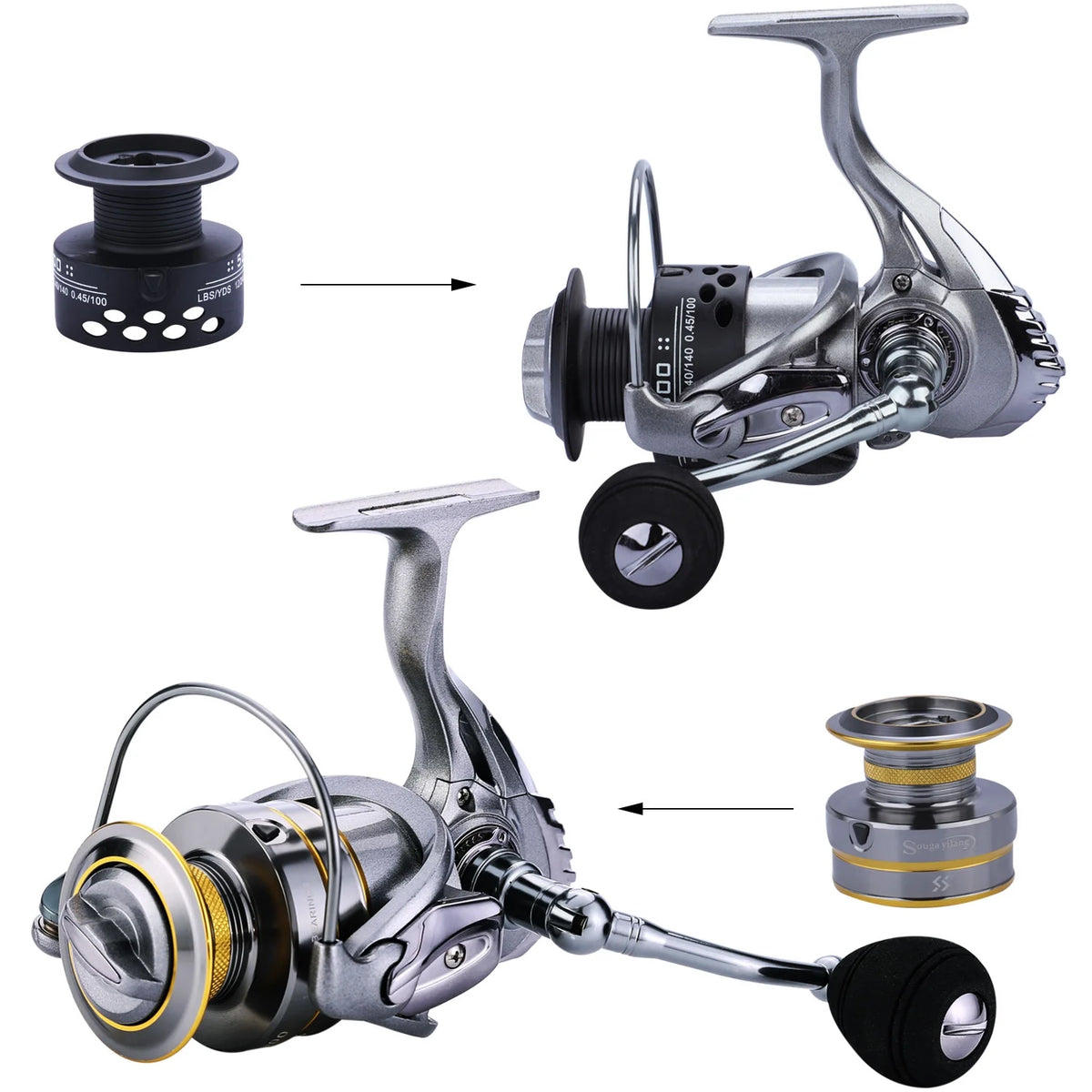 13+1 Ball Bearings Metal Body Spinning Fishing Reel W89556
