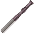 3/8x22 Carbide End Mill, Plain Shank, FIREX Coated R243095