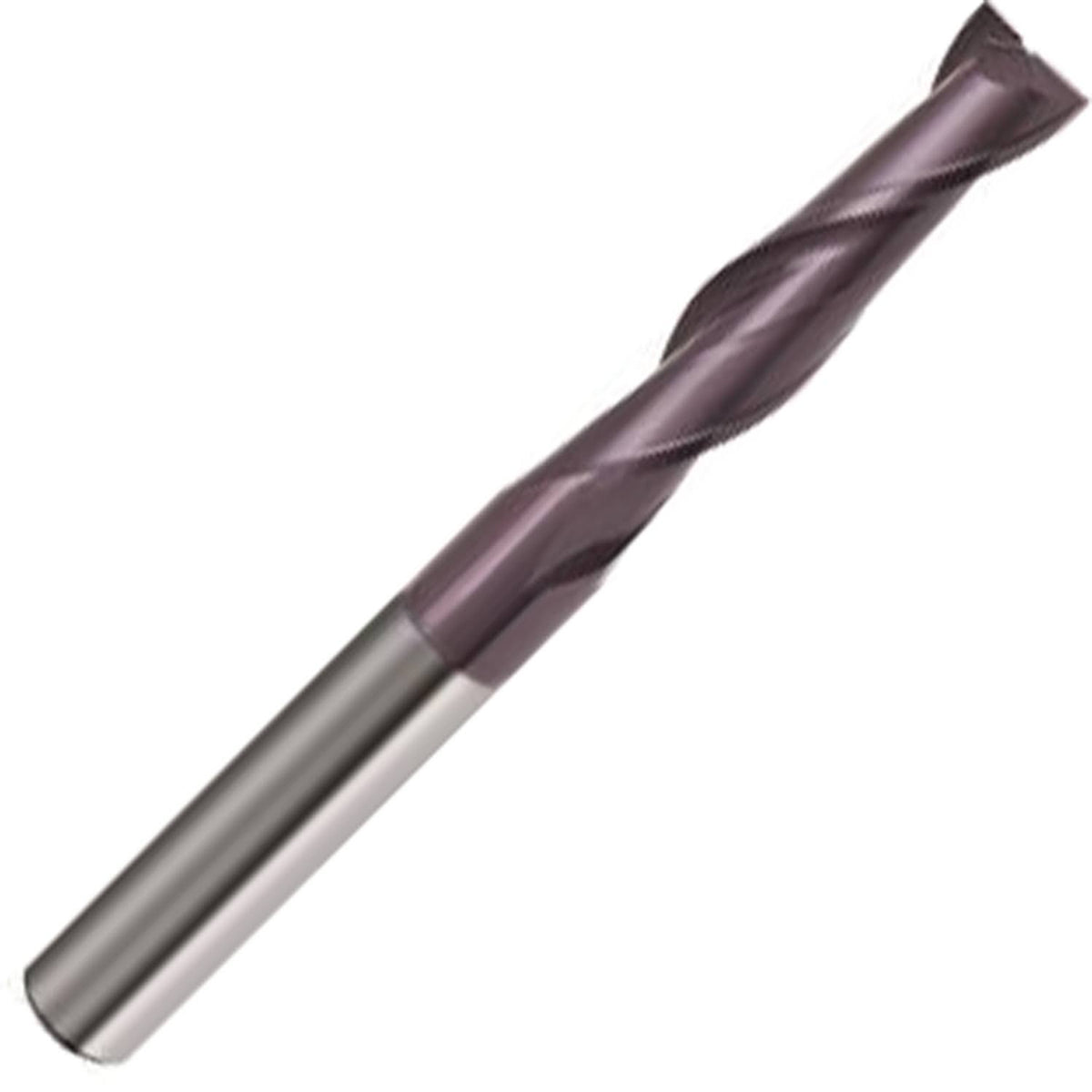 3/8x22 Carbide End Mill, Plain Shank, FIREX Coated R243095