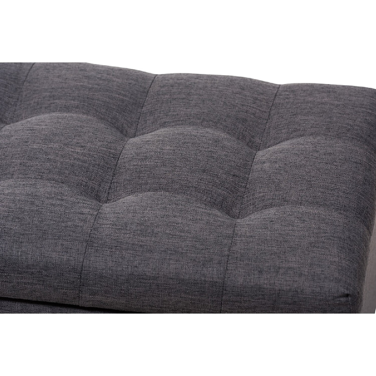 Dark Grey Fabric Storage Ottoman Bench C7451