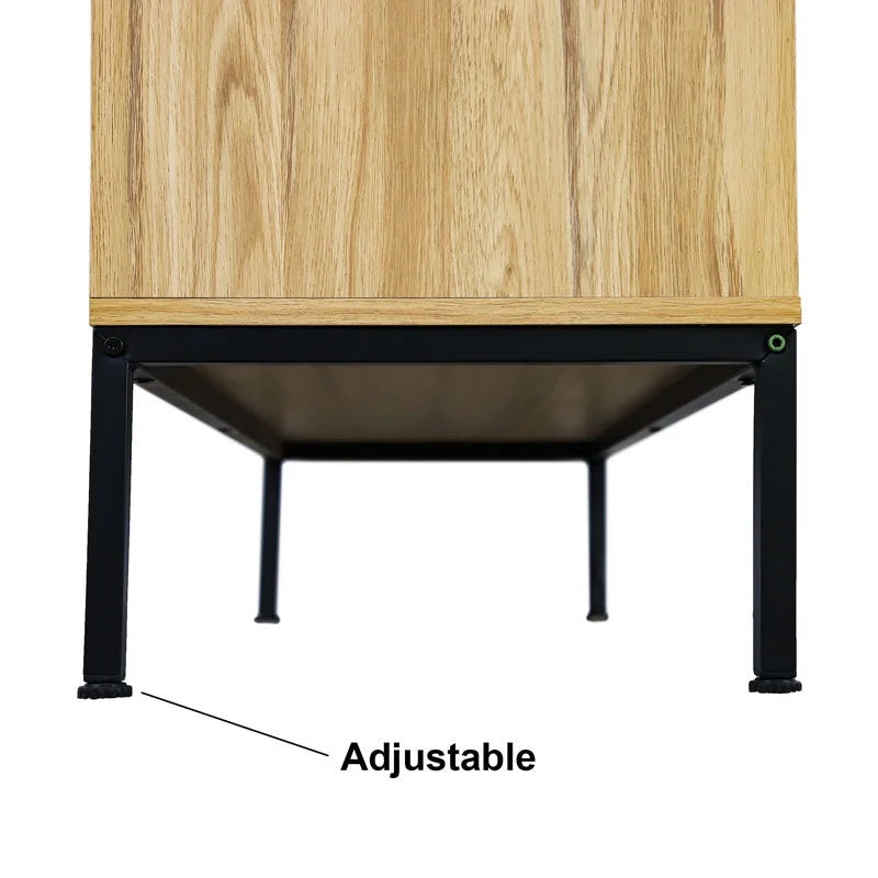 Modern Sideboard Buffet with Wavy Grain Doors I197431