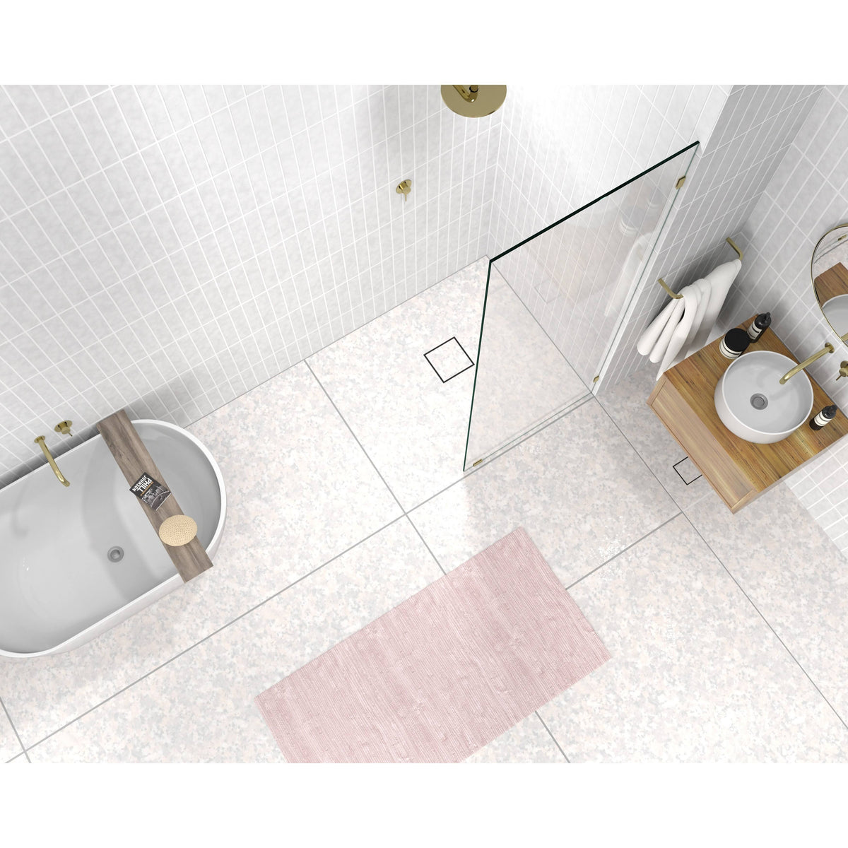 Frameless Shower Door, Polished Chrome E21282